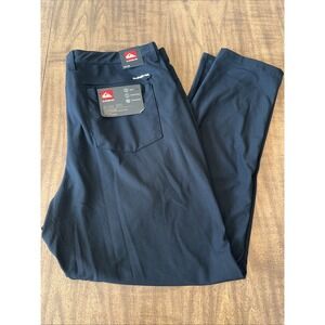 Quicksilver Slim Fit Golf Pants Mens 36x30 Black Onyx Flat Front Stretch Chino‎